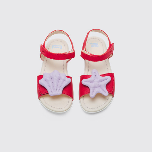 Overhead view of Twins Red TWINS sandal for girls