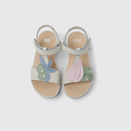 Twins Sandalias blancas de piel para niña