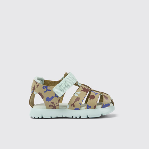 Image of Oruga Mehrfarbige Sandalen aus Leder/Textil