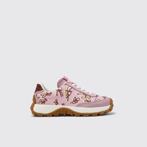 Side view of Drif Trail Multicolor Recycled PET and Nubuck Sneakers for Kids.