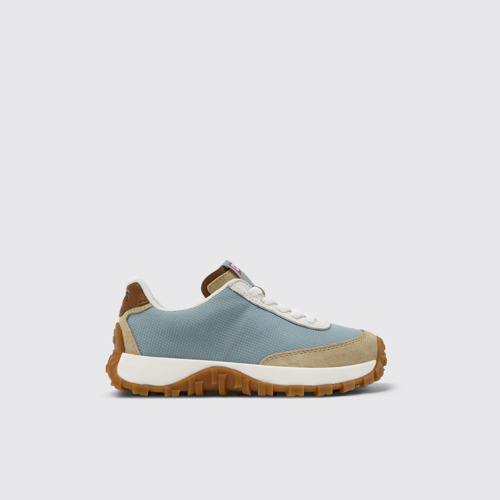 Image of Side view of Drift Trail Multicolor Recycled PET and Nubuck Sneakers for Kids.