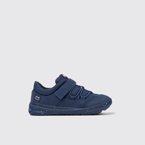 Image of Side view of Ergo Dark blue textile shoes for kids