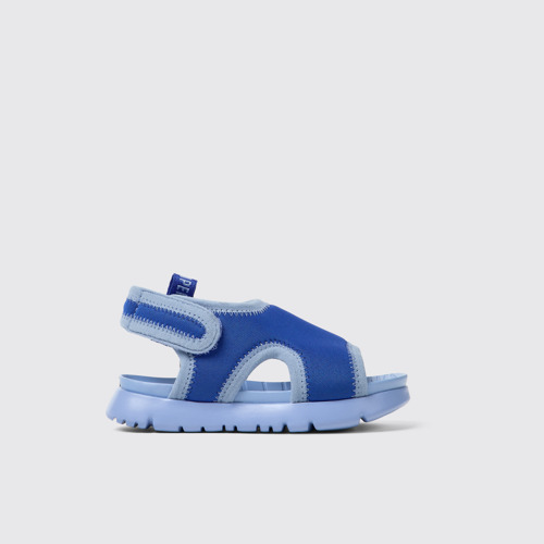 Image of Side view of Oruga Blue Textile Sandal