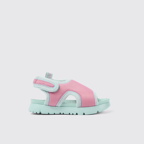 Image of Side view of Oruga Pink Textile Sandal