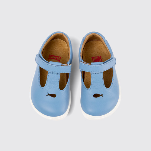 Twins Chaussures en cuir bleu à brides en T