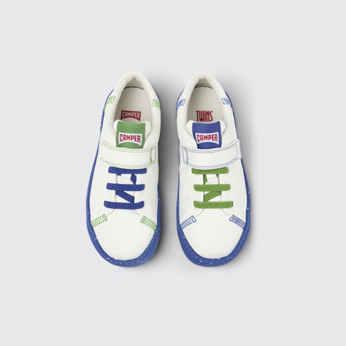 Image of Overhead view of Twins White Textile Slip-on