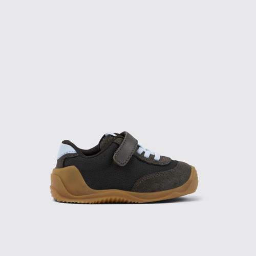 Image of Dadda Baskets noires en tissu et nubuck pour enfant