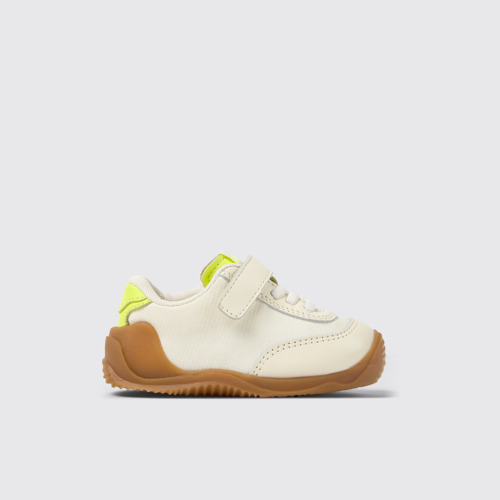 Side view of Dadda Multicolor Textile and Leather Sneakers for Kids.