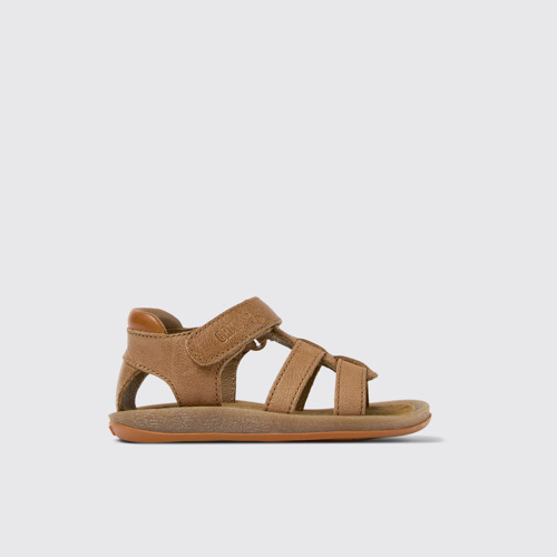 Image of Side view of Bicho Multicolor Leather Sandals for Kids.