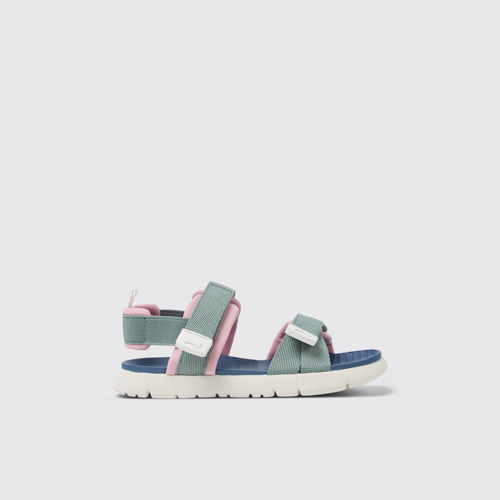 Image of Side view of Oruga Multicolor Textile Kids' Sandal.
