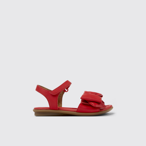 Image of Right Sandales en cuir rouge pour enfant.
