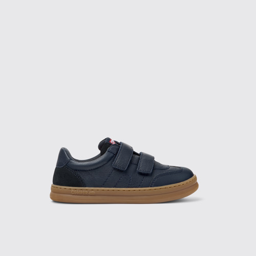 Image of Side view of Runner Multicolor Leather and Nubuck Sneakers for Kids.