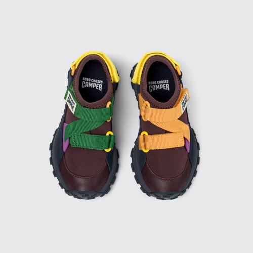 Overhead view of Twins Multicolor Textile and Nubuck Sneakers for Kids.