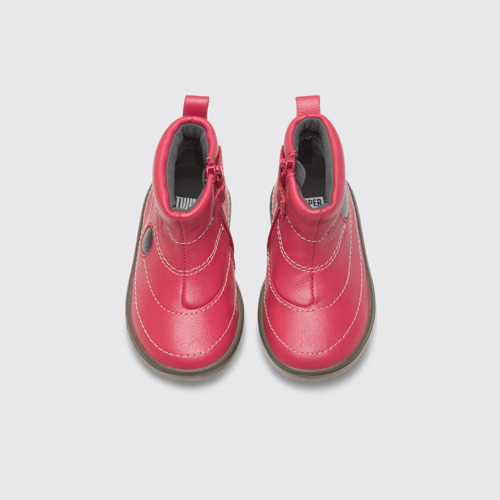Overhead view of Twins Pink TWINS zip ankle boot for girls