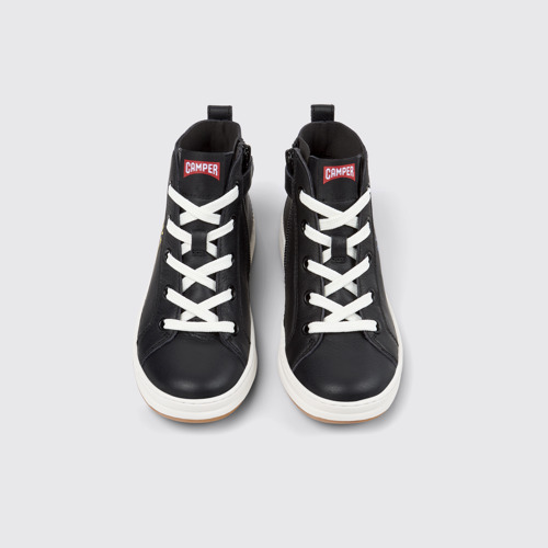 Overhead view of Twins Multicolor Leather Sneaker Booties for Kids.