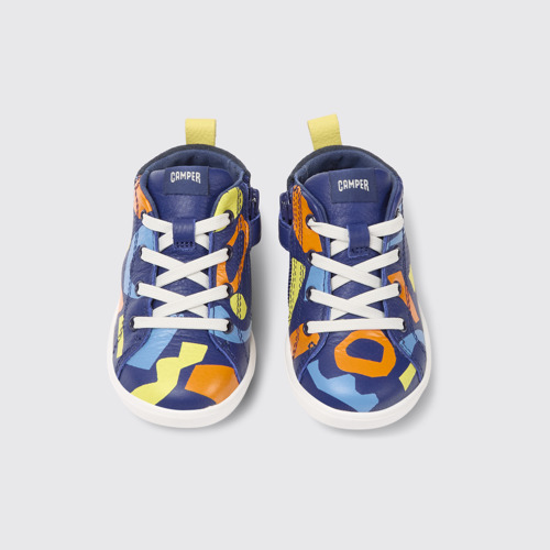 Overhead view of Twins Multi-colored leather sneakers