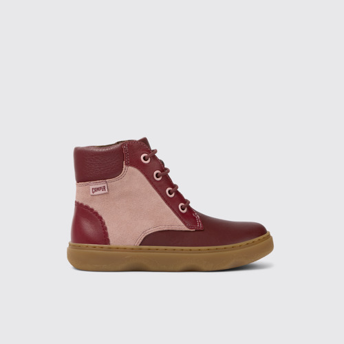Image of Side view of Kiddo Multicolored leather and nubuck boots