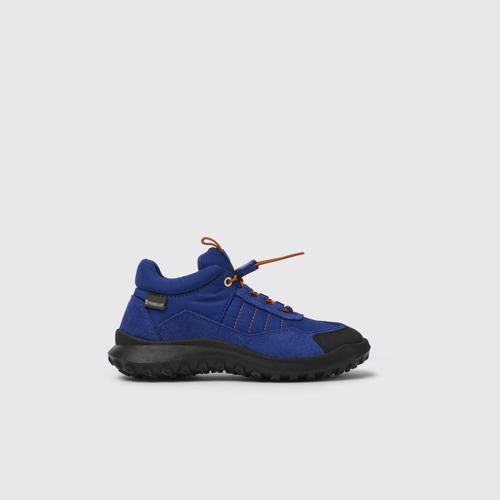 Image of Side view of CRCLR Blue and black sneakers