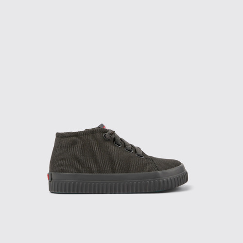 Image of Side view of Peu Roda Dark gray textile sneakers for kids
