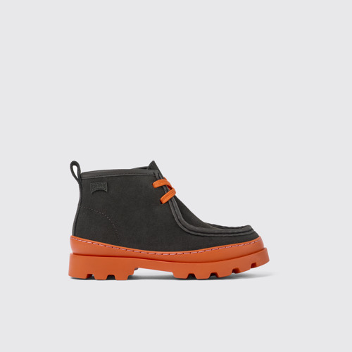Image of Brutus Botines de piel y nobuk gris para niños