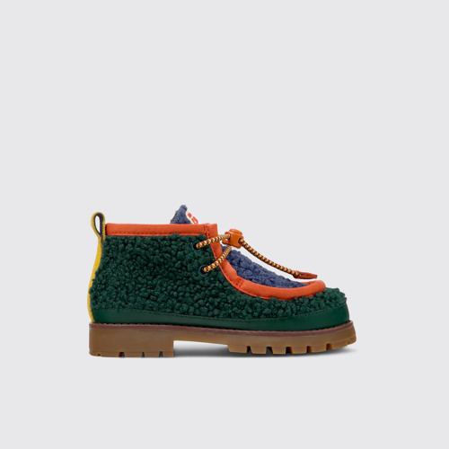Side view of Bobo Choses x Camper Multicolor Textile and Leather Ankle Boots for Kids.