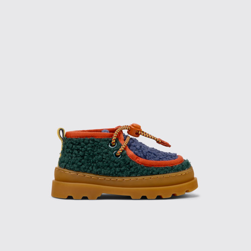 Side view of Bobo Choses x Camper Multicolor Textile and Leather Ankle Boots for Kids.