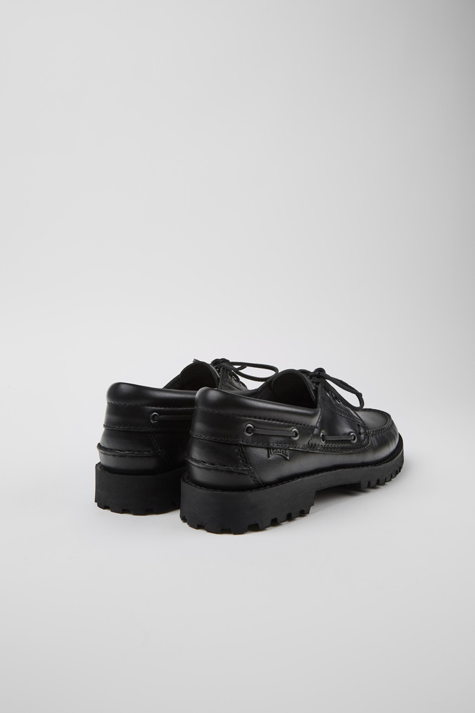 Back view of Nautico Black boat shoe for men