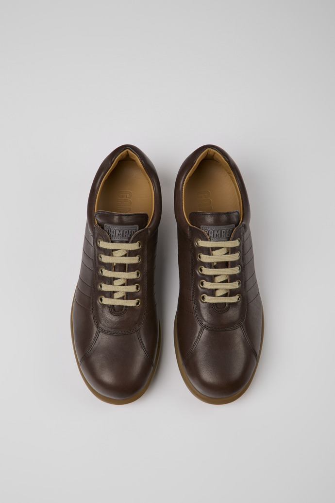 Overhead view of Pelotas Iconic brown shoe for men