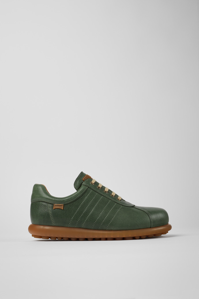 Side view of Pelotas Green vegetable tanned leather shoes for men