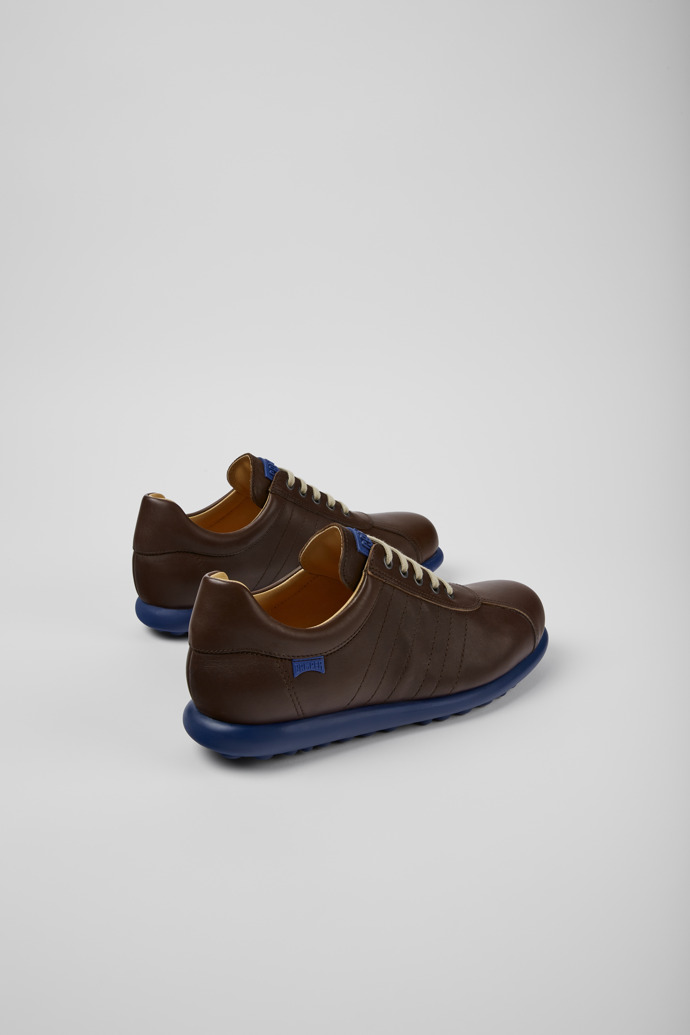 Back view of Pelotas Brown leather shoes for men