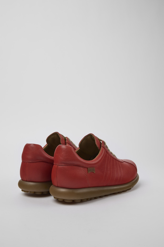 Back view of Pelotas Red Leather Oxford Sneaker for Men