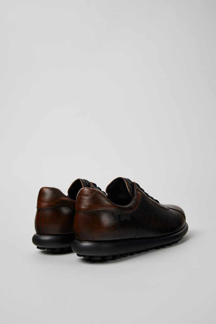 Back view of Pelotas Black-brown leather shoes for men