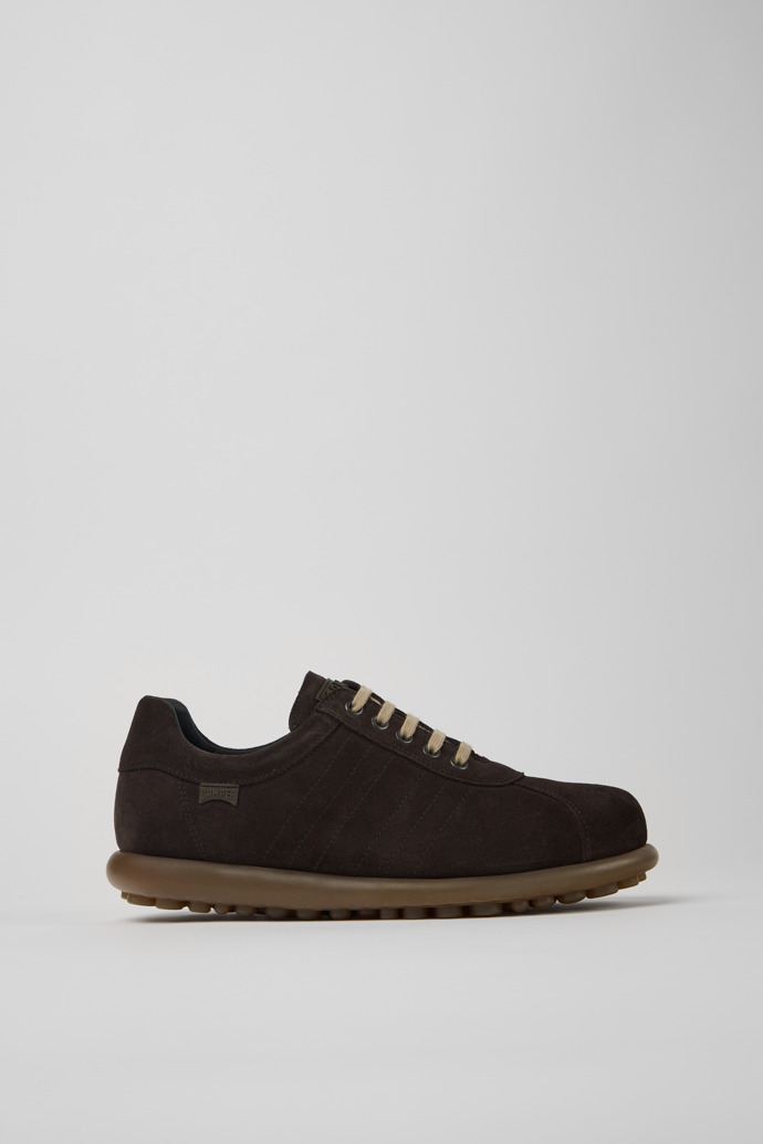 Image of Side view of Pelotas Gray nubuck shoes for men