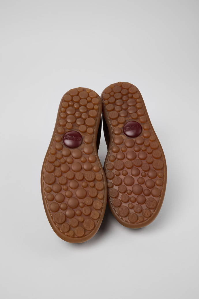 The soles of Pelotas Brown nubuck shoes for men