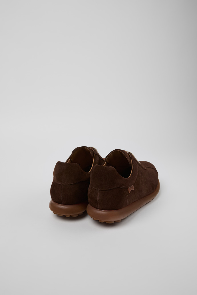 Back view of Pelotas Brown nubuck shoes for men