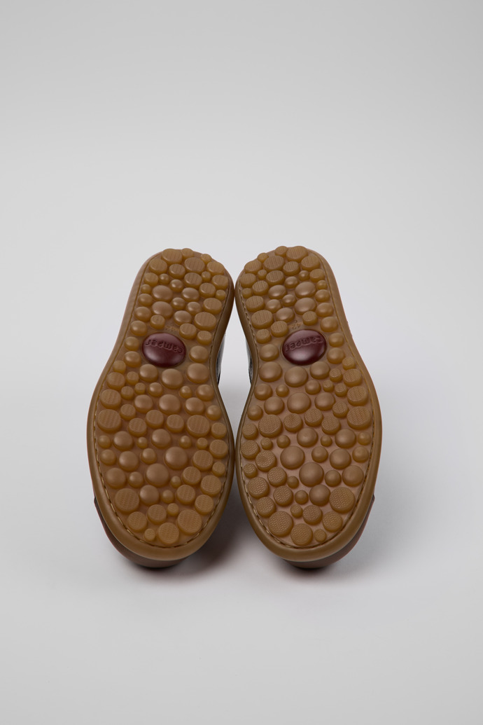 The soles of Pelotas Brown Leather Shoes for Men.