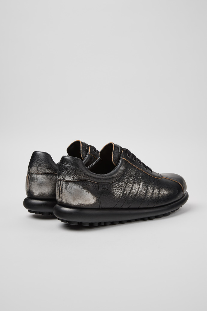 Back view of Pelotas Black and Gray Vegetable-Tanned Leather Shoes for Men.