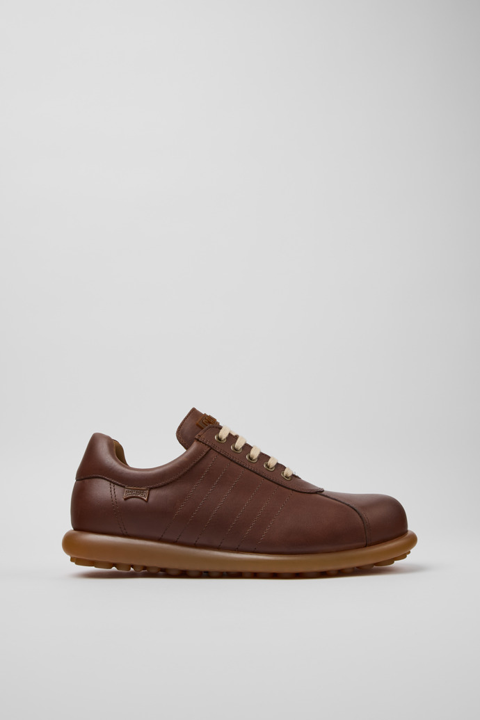Side view of Pelotas Brown Nubuck Shoes for Men.