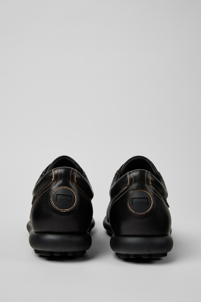 Back view of Twins Black Vegetable-Tanned Leather Shoes for Men.