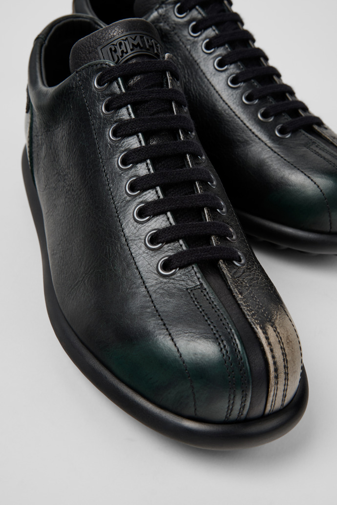 Close-up view of Twins Multicolor Leather Shoes for Men.