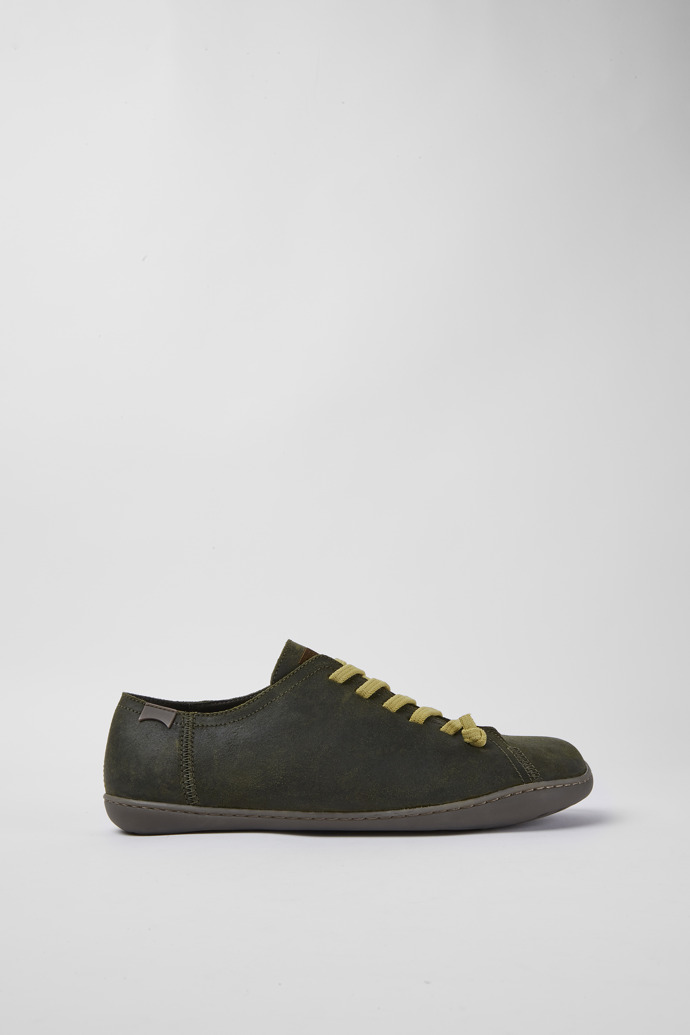 Side view of Peu Green leather shoes for men