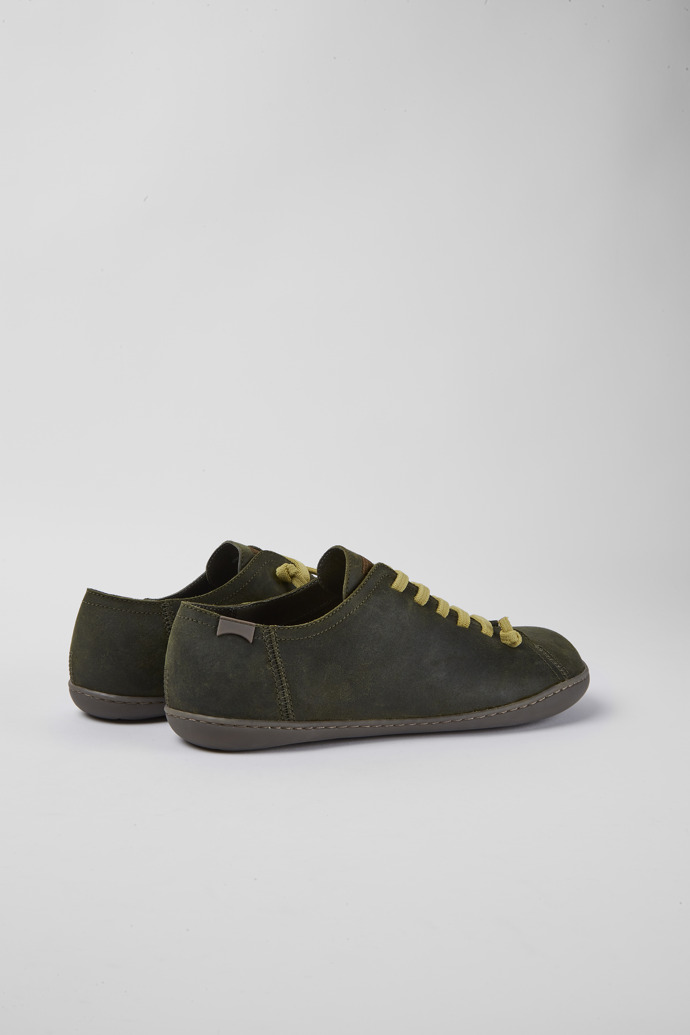 Back view of Peu Green leather shoes for men