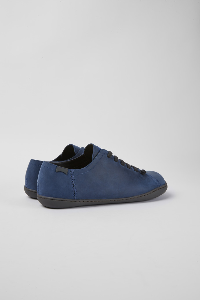 Back view of Peu Blue nubuck shoes for men
