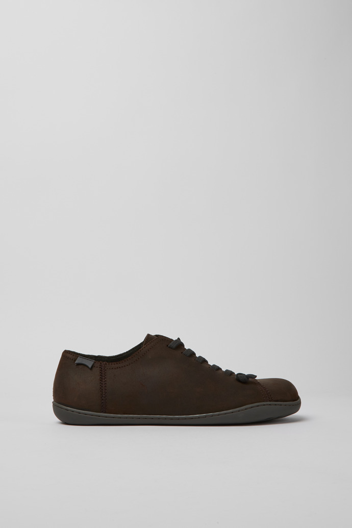 Side view of Peu Dark grey leather shoes for men