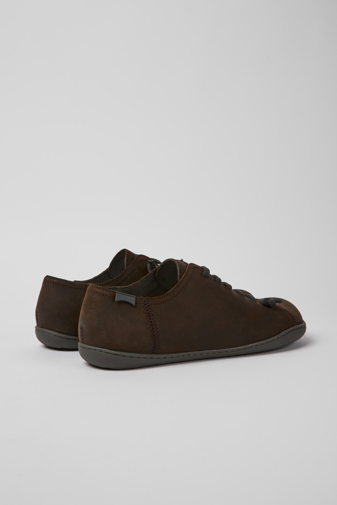 Back view of Peu Dark grey leather shoes for men