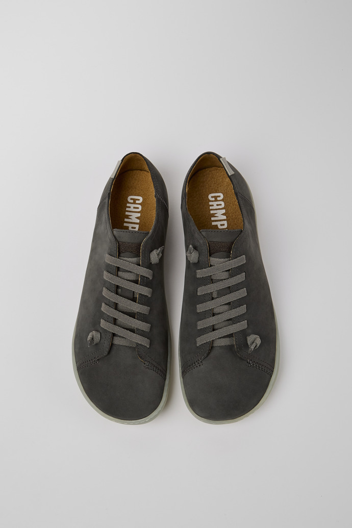Overhead view of Peu Grey nubuck shoes for men