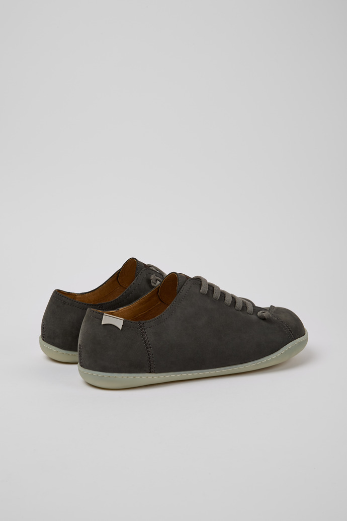 Back view of Peu Grey nubuck shoes for men