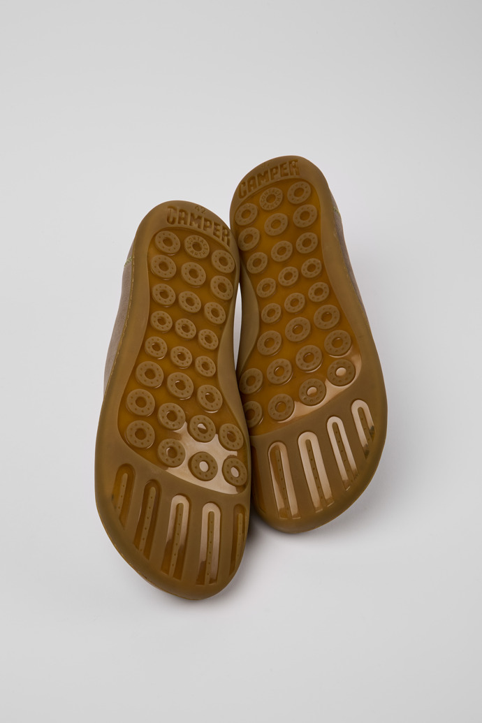 The soles of Peu Green nubuck shoes for men