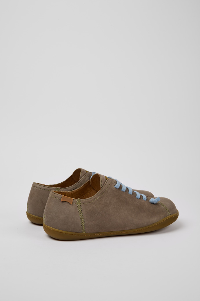 Back view of Peu Green nubuck shoes for men