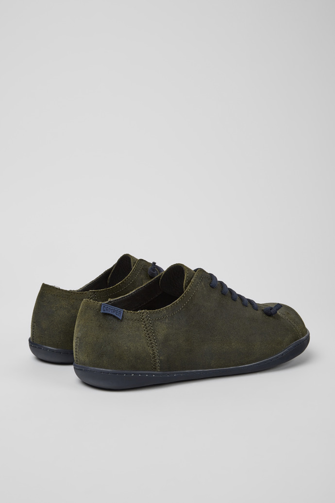 Back view of Peu Green nubuck shoes for men